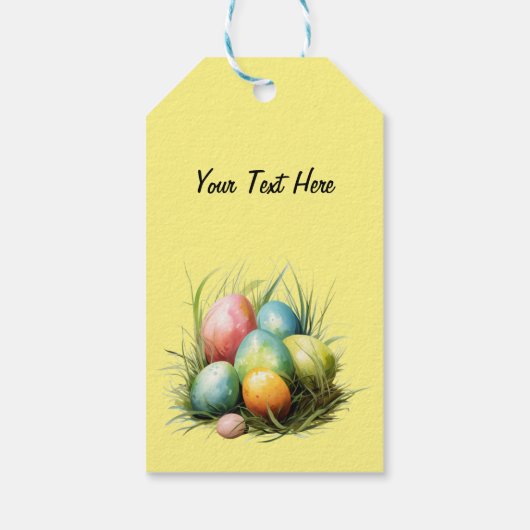 イースターバニー&イースターエッグアートワーク ギフトタグ (裏面)