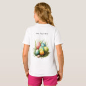 イースターバニー&イースターエッグアートワーク Tシャツ (裏面フル)