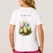 イースターバニー&イースターエッグアートワーク Tシャツ (裏面)