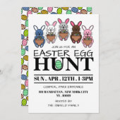 イースターバニー、イースターエッグ狩り 案内状 (正面/裏面)