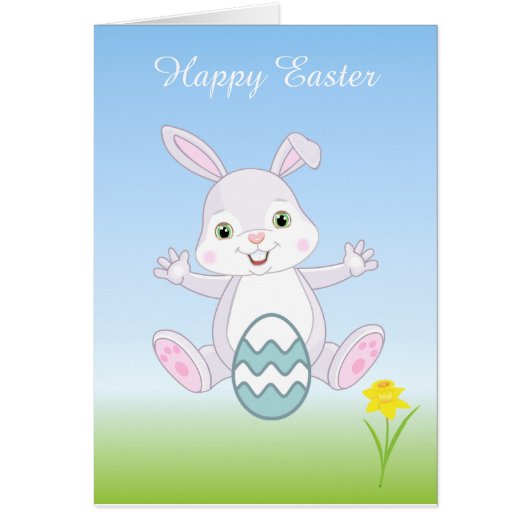 イースターバニー&イースターエッグonライトブルー (正面)