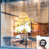 イースターバニー イースター卵 ビジネス ショップ ウィンドウサイン (カフェ窓)