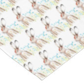 イースターバニー ウサギ  ウサギ 水彩 花 テーブルクロス (アングル)