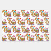 イースターバニー ウサギ 卵 バスケット 3 子ども ラッピングペーパーシート (正面3)