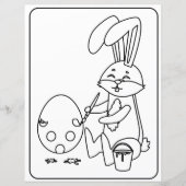 イースターバニー&エッグカラーリングページ紙 子供へ (正面)