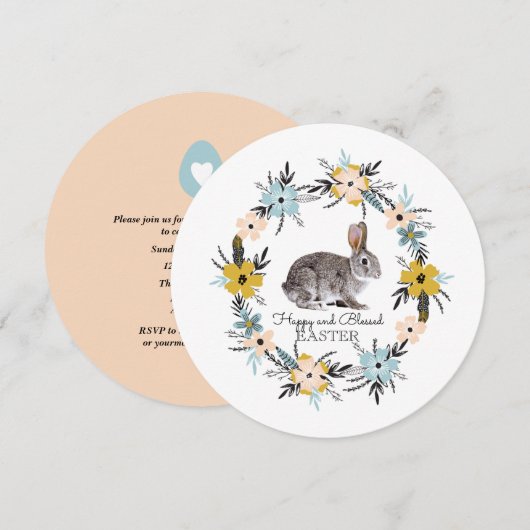 イースターバニー カスタムイースターブランシュ招待状 招待状 (正面/裏面)