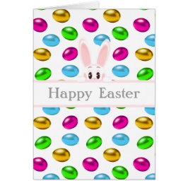 イースターバニー&カラフルエッグオンホワイト