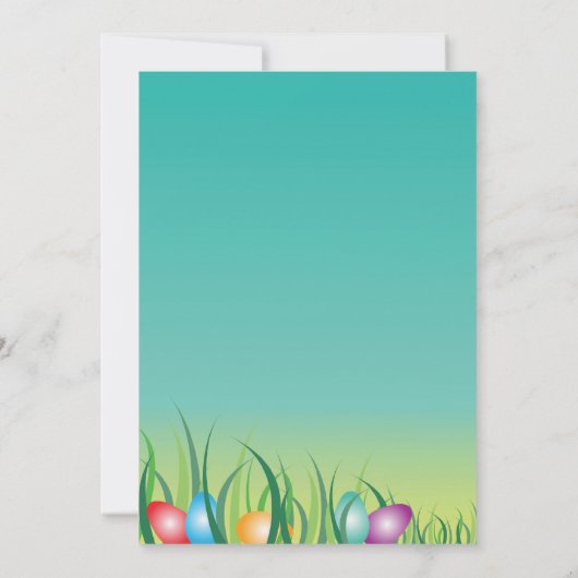 イースターバニー&カラーエッグ、イースターエッグ狩り 招待状 (裏面)