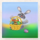 イースターバニー ガラスコースター (正面)