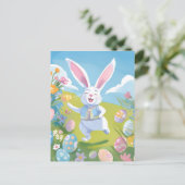 イースターバニー | キュートイースターパステルワイルドフラワー シーズンポストカード (スタンド正面)