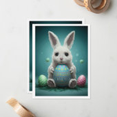 イースターバニー グラフィック フラット ノートカード (正面/裏面インサイチュ)