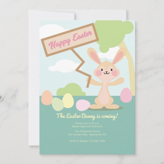 イースターバニー(サイン招待状) 招待状 (正面)