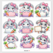 イースターバニー サイン ホルダー セット 2 シール (シート)