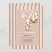 イースターバニー　サムバニー　ファーストバースデー 招待状 (正面/裏面)