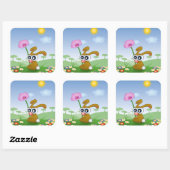 イースターバニー スクエアシール (シート)