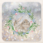イースターバニー スクエア ペーパーコースター (正面)