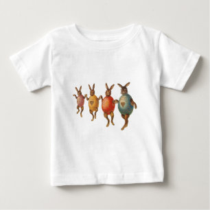 イースターバニー・ダンシングエッグス ベビーTシャツ