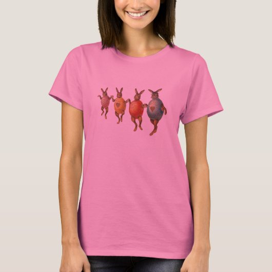 イースターバニー・ダンシングエッグス Tシャツ (正面)
