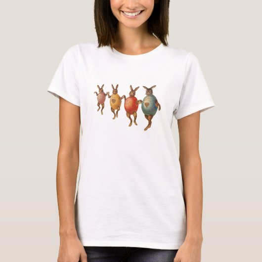 イースターバニー・ダンシングエッグス Tシャツ (正面)