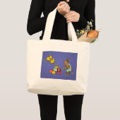 イースターバニー チキン 卵 イラスト ラージトートバッグ (正面(商品))
