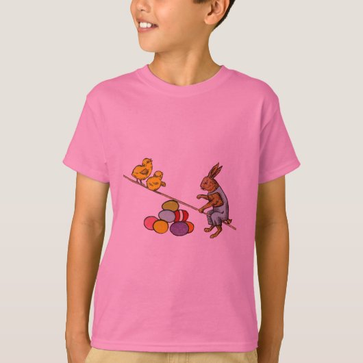 イースターバニー チキン 卵 イラスト Tシャツ (正面)