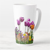 イースターバニー チューリップガーデン カフェラテマグ (右アングル)
