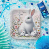 イースターバニー、デイジーとクロス ペーパープレート (パーティー)