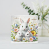 イースターバニー、デイジー、野の花と十字架 シーズンカード (スタンド正面)