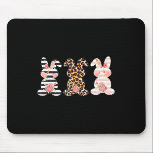 イースターバニー トリオTシャツ うさぎ ヒョウ柄 マッチング クール マウスパッド
