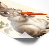 イースターバニー&ニンジン ヴィンテージ プリント (角)