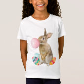イースターバニー バブルガムの卵を吹く Tシャツ (正面)