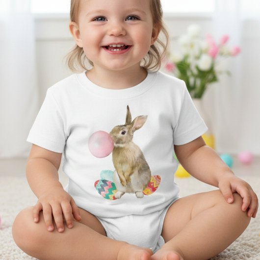 イースターバニー バブルガムの卵を吹く Tシャツ