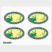 イースターバニー&バラエッグズモノグラムステッカー 楕円形シール (シート)