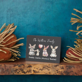 イースターバニー ファミリー プレート - 名入れ フォトプラーク
