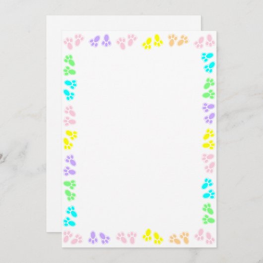 イースターバニー フィート カスタム ボーダー 招待状 (正面/裏面)