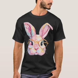 イースターバニー フェイス メガネ 卵 ウサギ 楽しいイースター Tシャツ