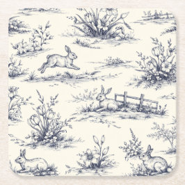 イースターバニー プレート スクエアペーパーコースター