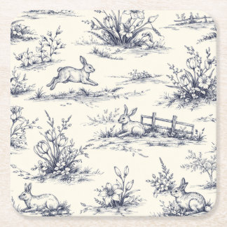 イースターバニー プレート スクエアペーパーコースター