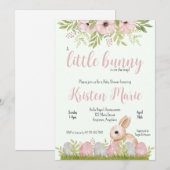 イースターバニー ベビーシャワー 招待状 (正面/裏面)