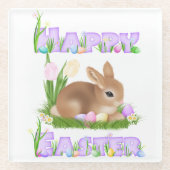 イースターバニー(マウベ) ガラスコースター (正面)