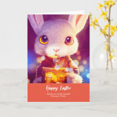 イースターバニー ヤコブ | 折りたたみ式グリーティングカード カード (黄色い花)