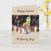 イースターバニー&リトルヘルパー カード (黄色い花)