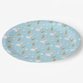 イースターバニー、卵とニンジンのパターン切り取り紙 ペーパープレート (アングル)
