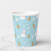 イースターバニー、卵とニンジンのパターン切り取り紙 紙コップ (裏面)