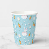 イースターバニー、卵とニンジンのパターン切り取り紙 紙コップ (左)