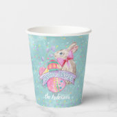 イースターバニー、卵と紙吹雪ID377 紙コップ (裏面)