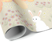イースターバニー、卵と花パステルカラー ラッピングペーパー (ロールコーナー)