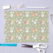 イースターバニー、卵と花パステルカラー 薄葉紙 (クラフト)