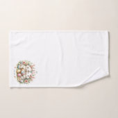 イースターバニー、卵と花 バスタオルセット (ハンドタオル)