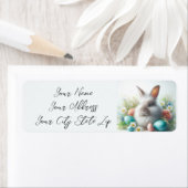 イースターバニー、卵と花 ラベル (インサイチュ)